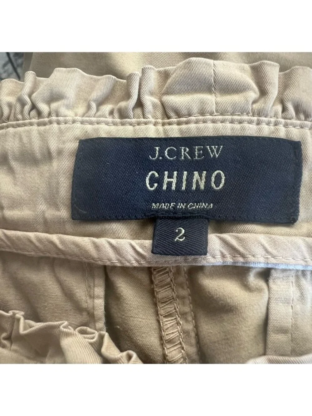 J Crew Tan Chino With Ruffle Waist and Pocket Detail - 2
